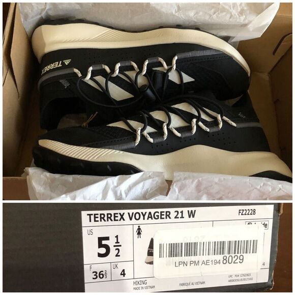 ADIDAS - NWTIB - L Sz 5.5 (36) Terrex Voyager 21 in Core Black & Chalk White - Picture 2 of 16